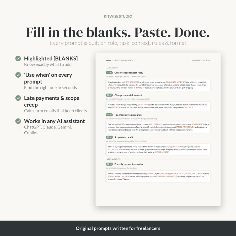 AI Prompt Playbook – fill in prompts