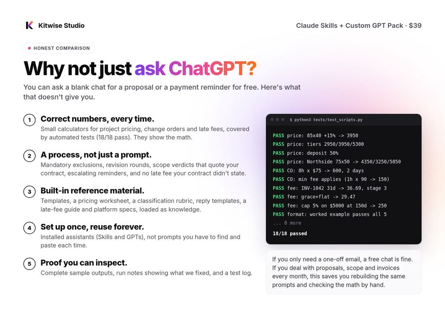 Claude Skills + Custom GPT Pack, why not just ask ChatGPT
