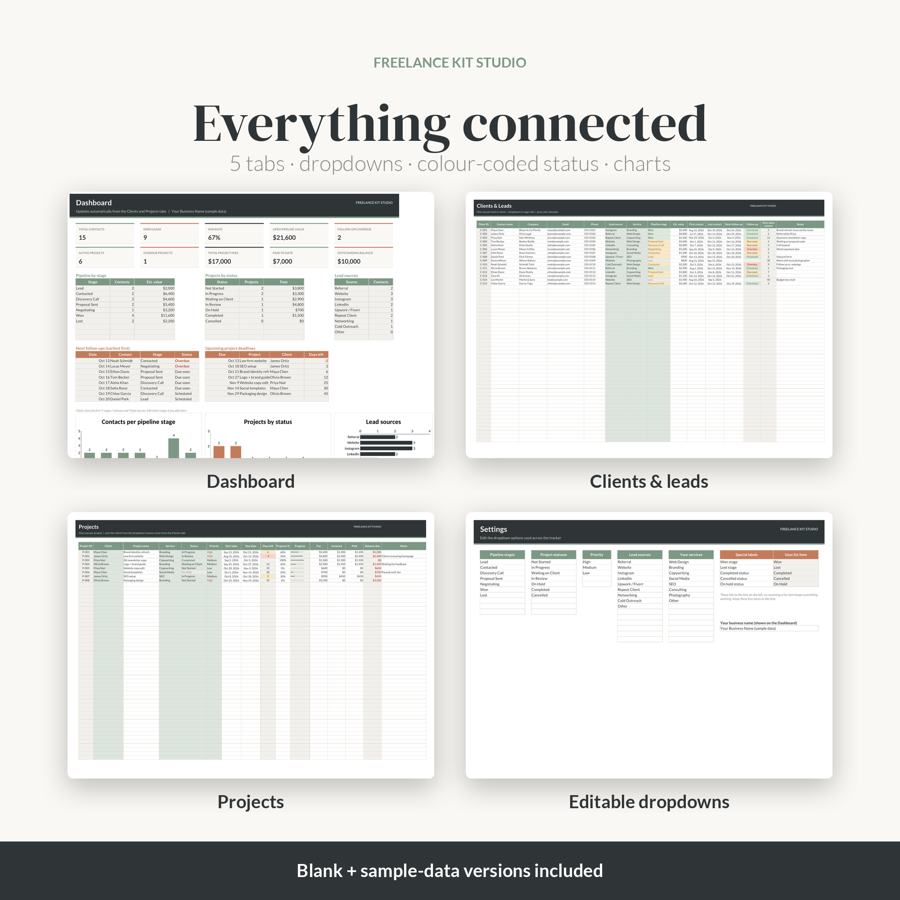 Client CRM & Project Tracker – whats included